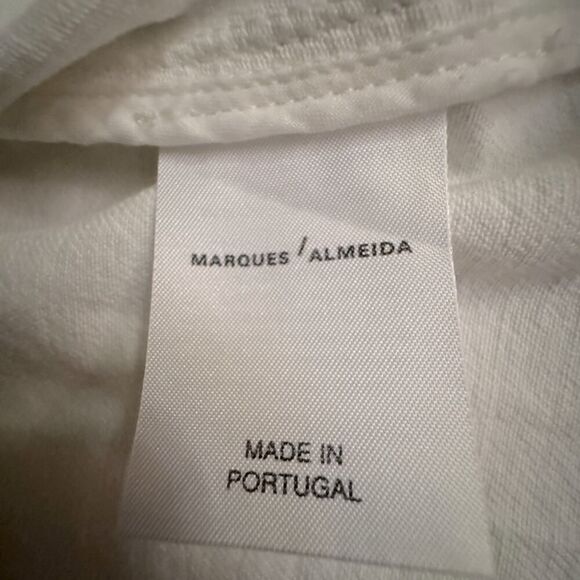 Marques Almeida white distressed denim sleeveless top w silver hardware. 8 NWOT - Picture 9 of 12